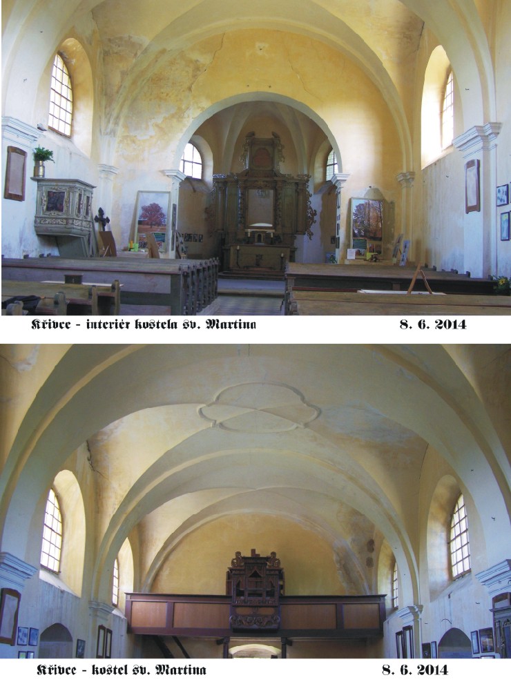 Křivce kostel interiér