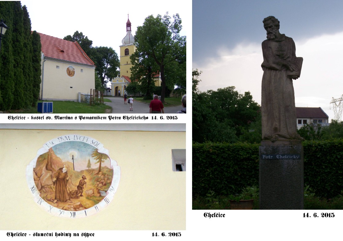 Chelčice socha s památníkem
