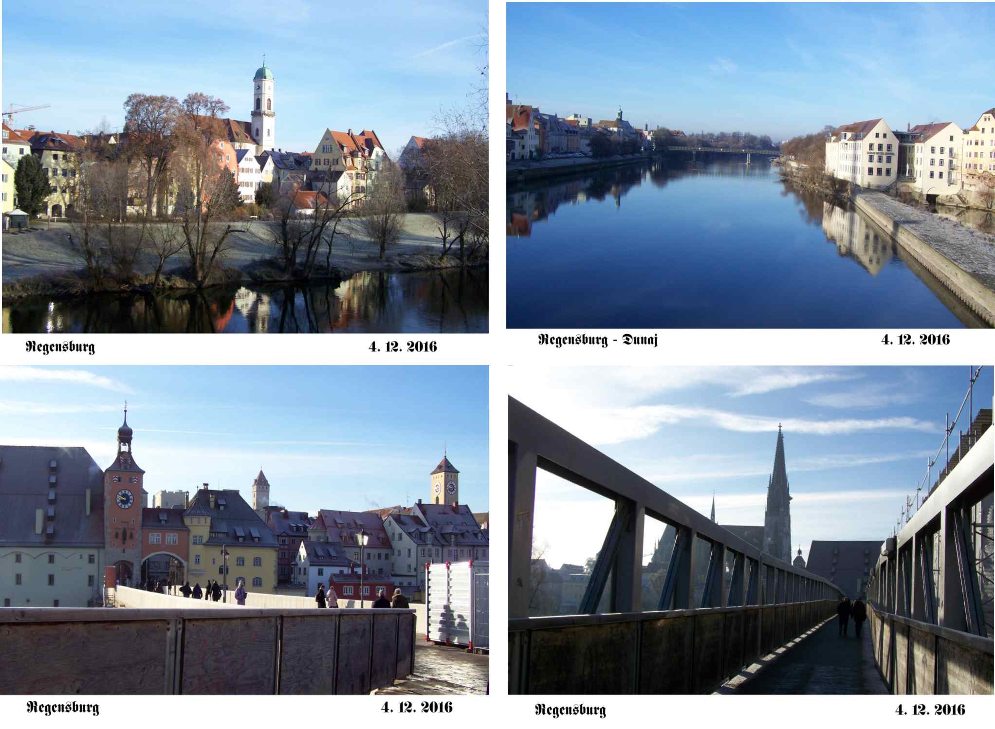 Regensburg pohled na město od Dunaje