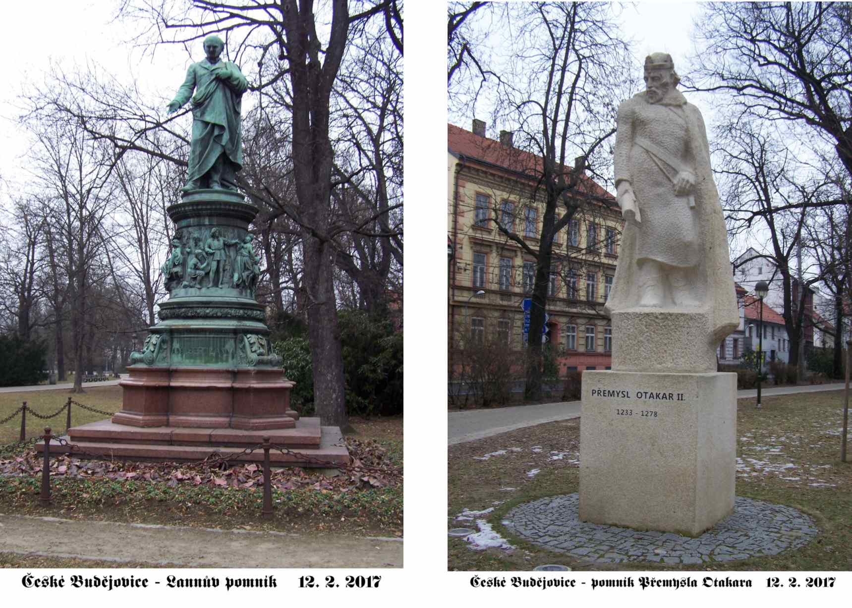 Pomníky Vojtěcha Lanna a Přemysla Otakara II.