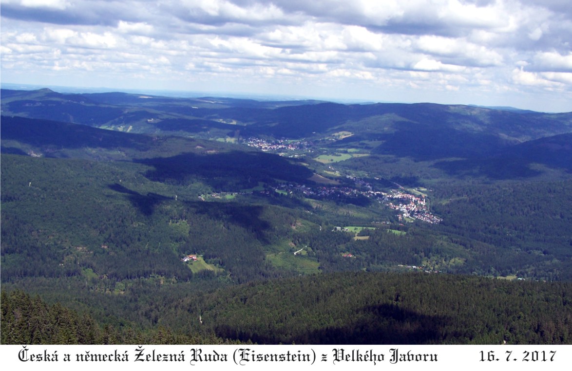 pohled na českou a bavorskou Železnou Rudu