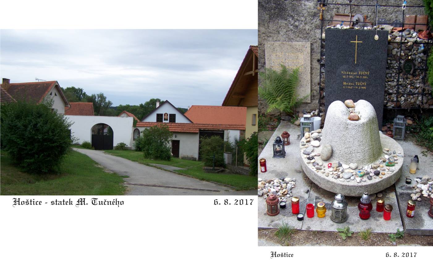 Statek Michala Tučného a jeho kultovní hrob na místním hoštickém hřbitově