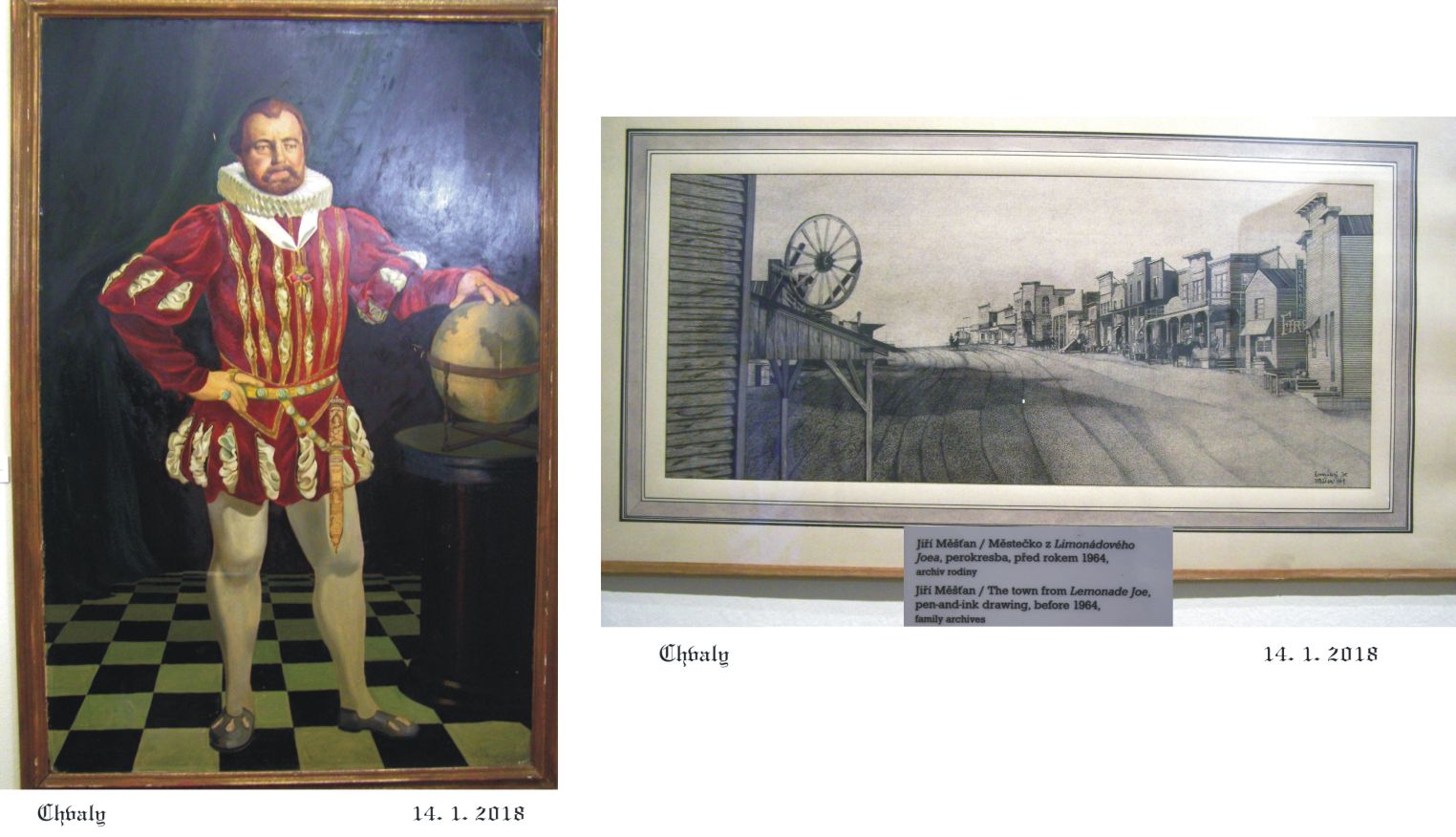 Unikátní originální obrazy - Jan Werich coby císař Rudolf II. a kulisy westernového městečka na Barrandově