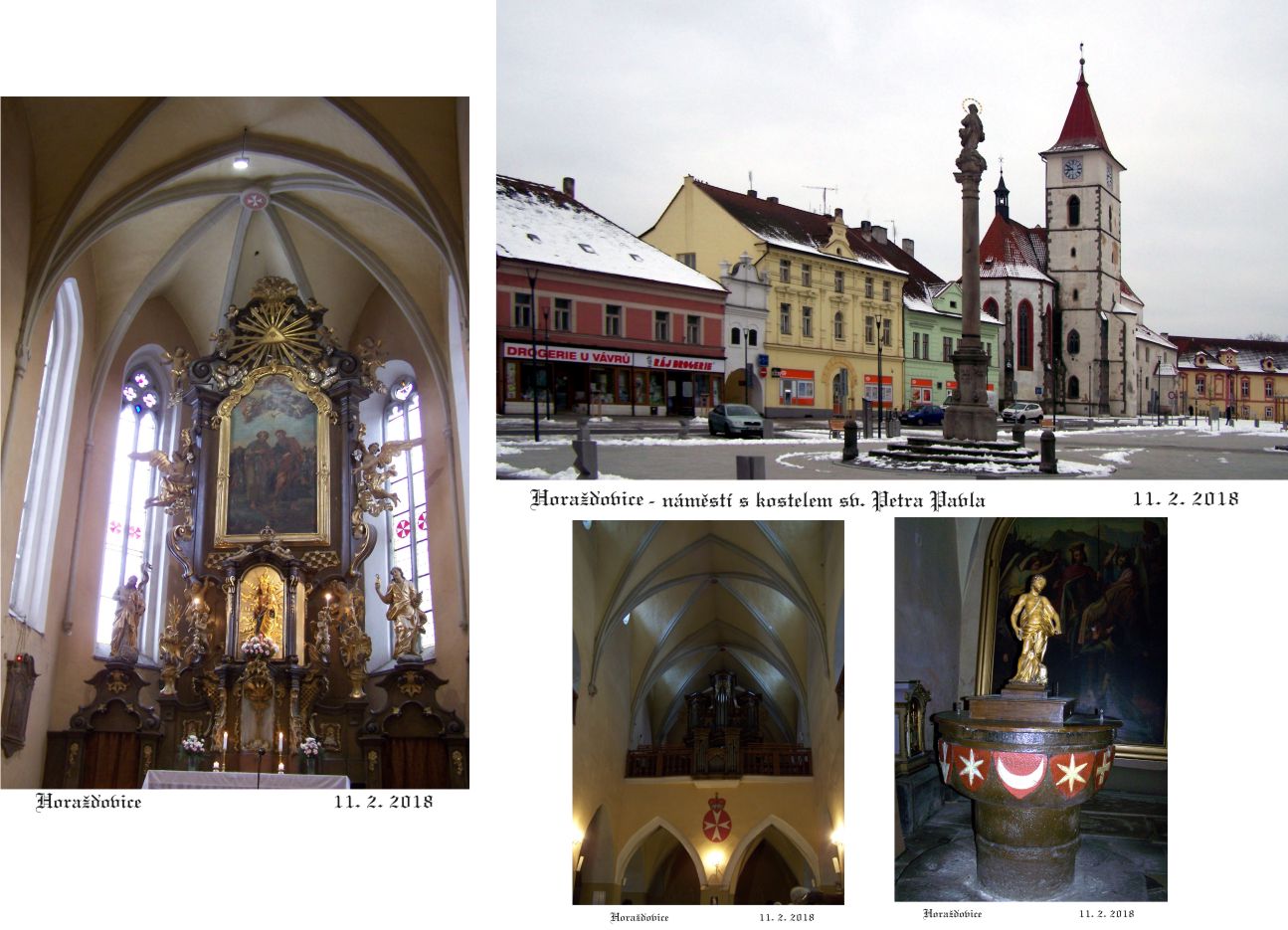 Úžasný farní kostel sv. Petra a Pavla s původními klenbami postranních lodí a gotickou křtitelnicí.