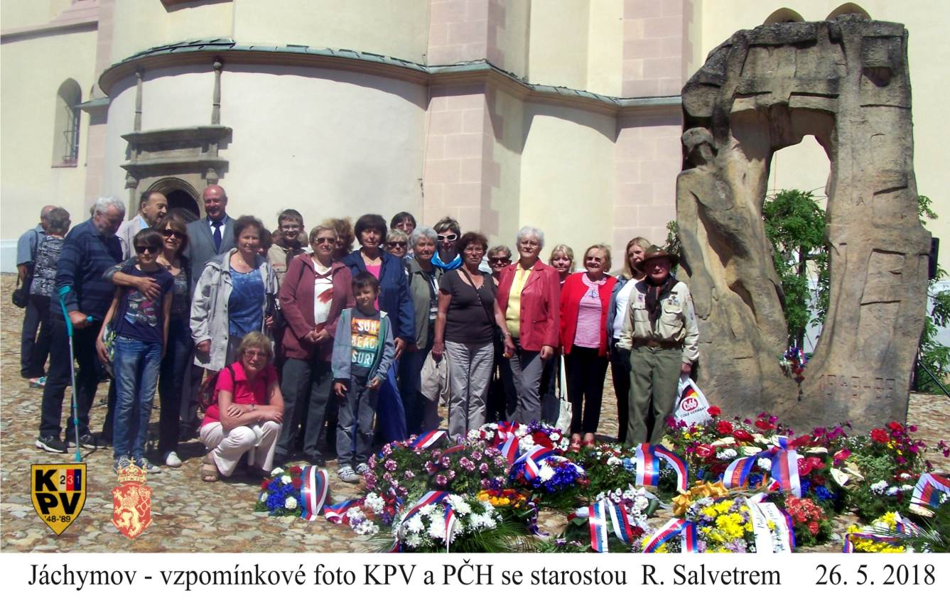 Účast naší delegace se členy KPV Klatovy na pietním aktu Jáchymovské peklo.