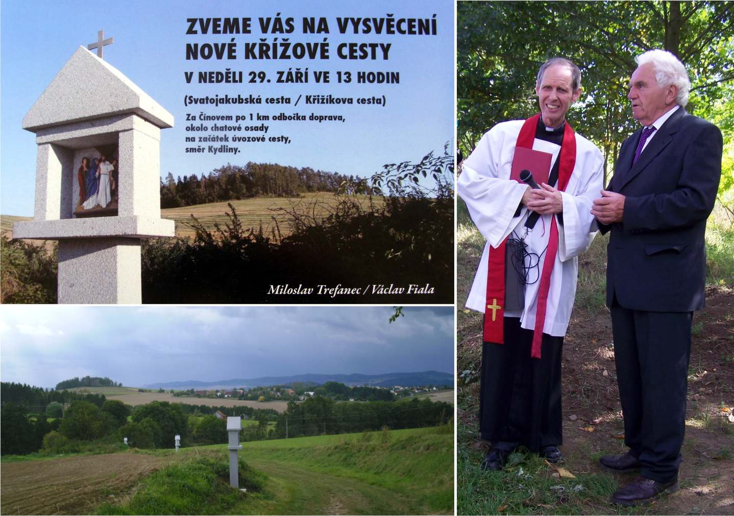 Nová křížová cesta postavena při staré úvozové cestě z Kydlin do Klatov.