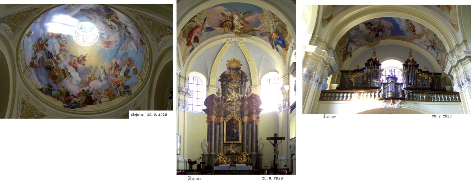 Interiér poutního kostela Navštívení Panny Marie.