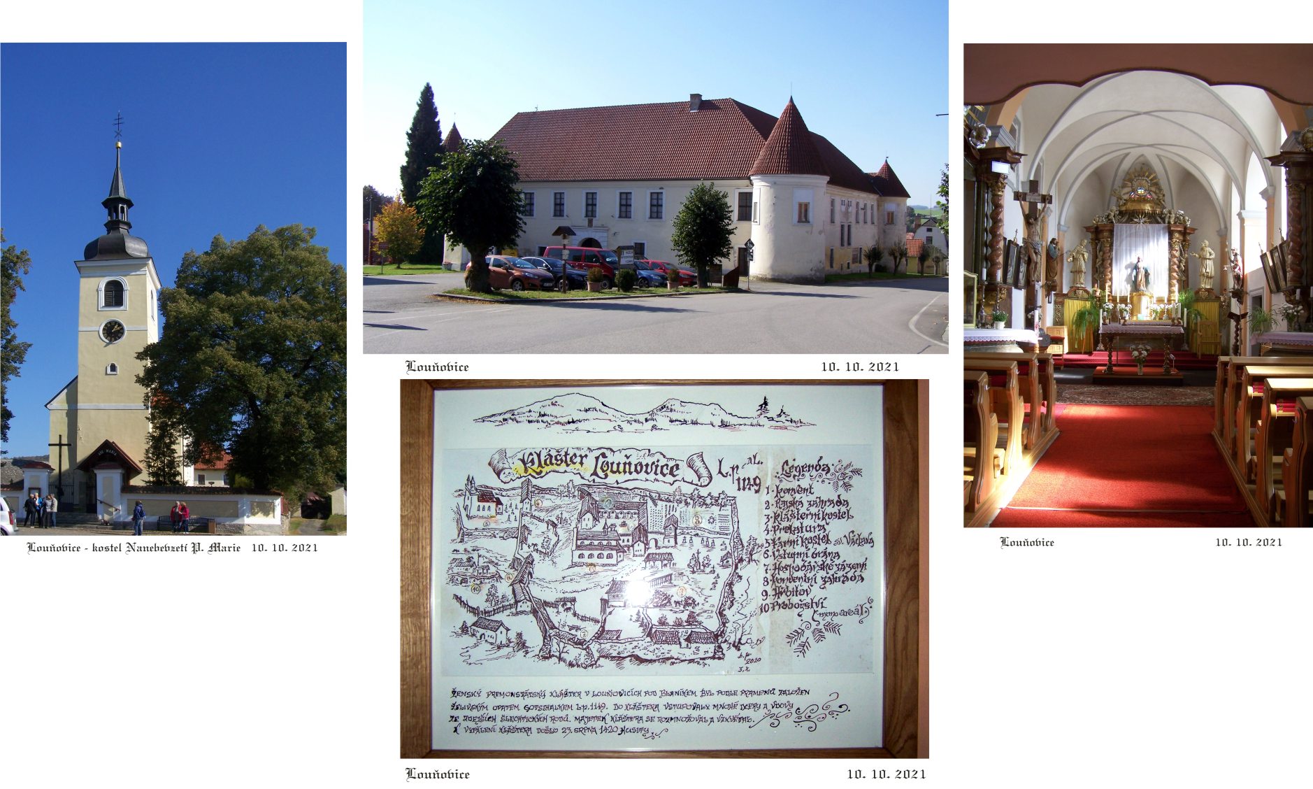 Louňovice - malé městečko s kostelem a zámečkem.