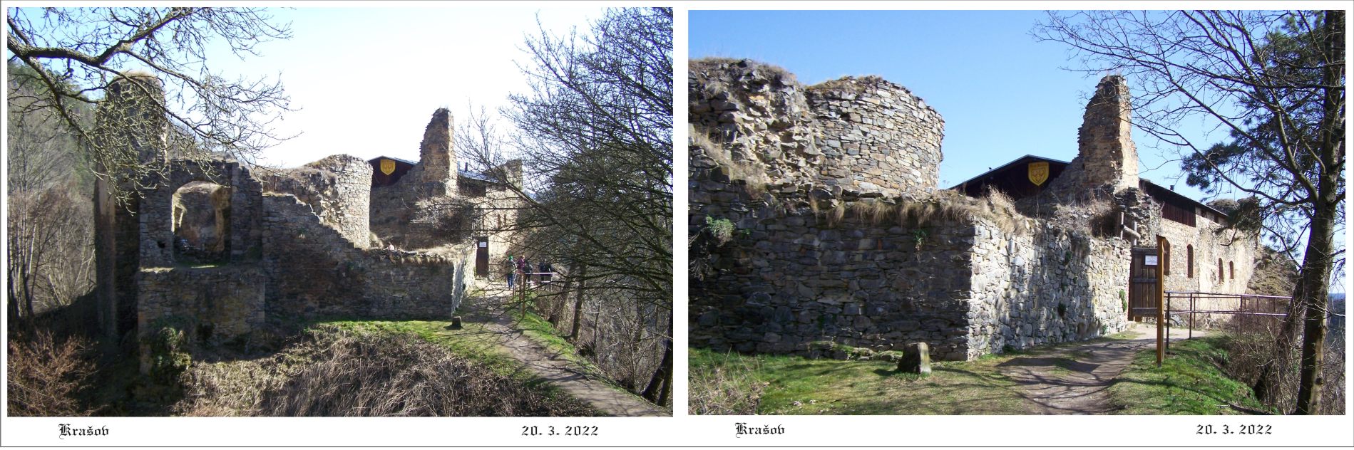 Krašov - zřícenina hradu bez své hlavní chlouby bergfritové věže.