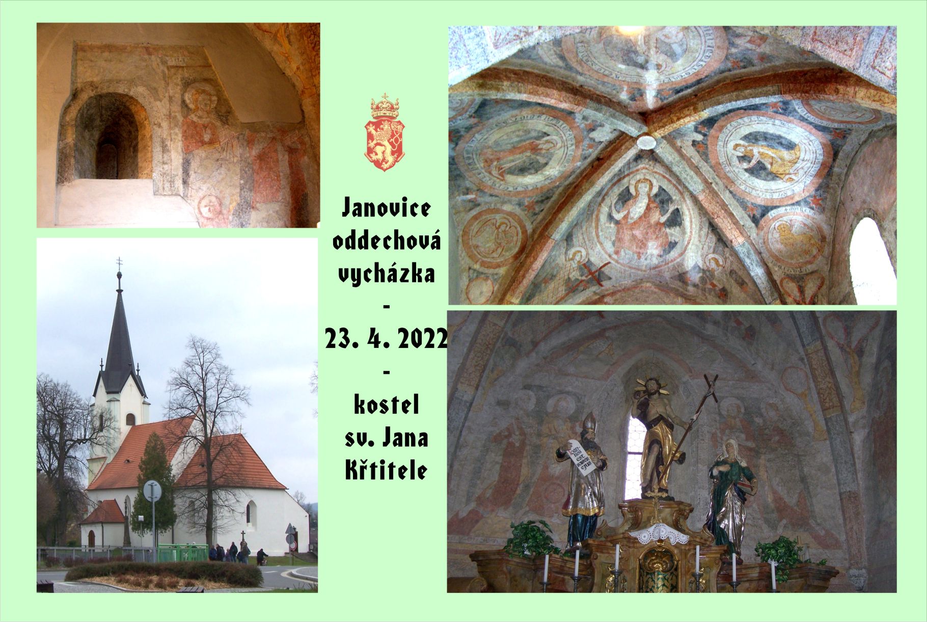 Janovický kostel má úžasné gotické fresky z počátku 14. století.