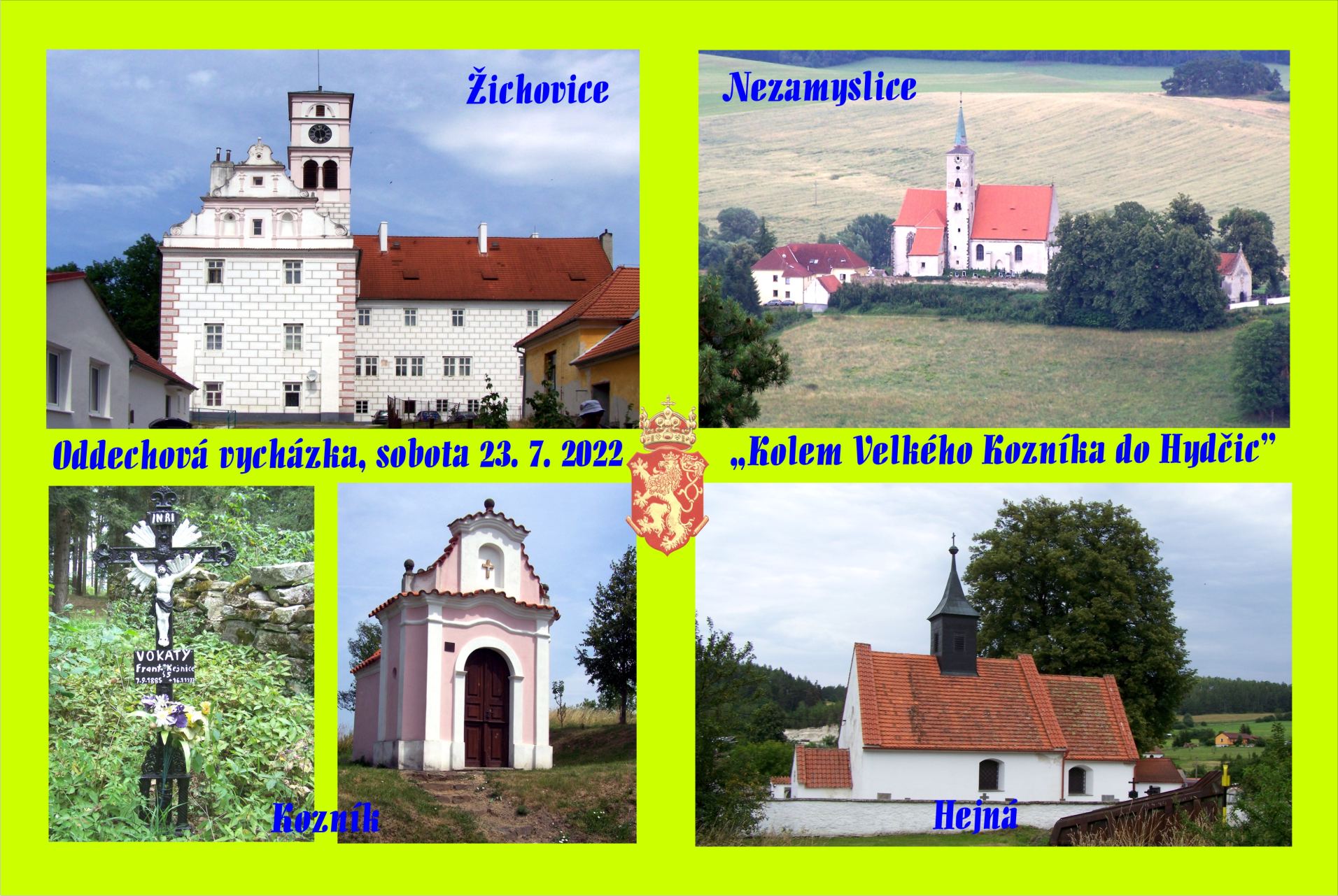 Vycházka kolem Kozníku a - renesanční zámek a významné vesnické kostely.