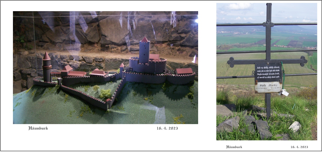 Model hradu pro představu, pomníček na smrt dítěte, pro výstrahu.