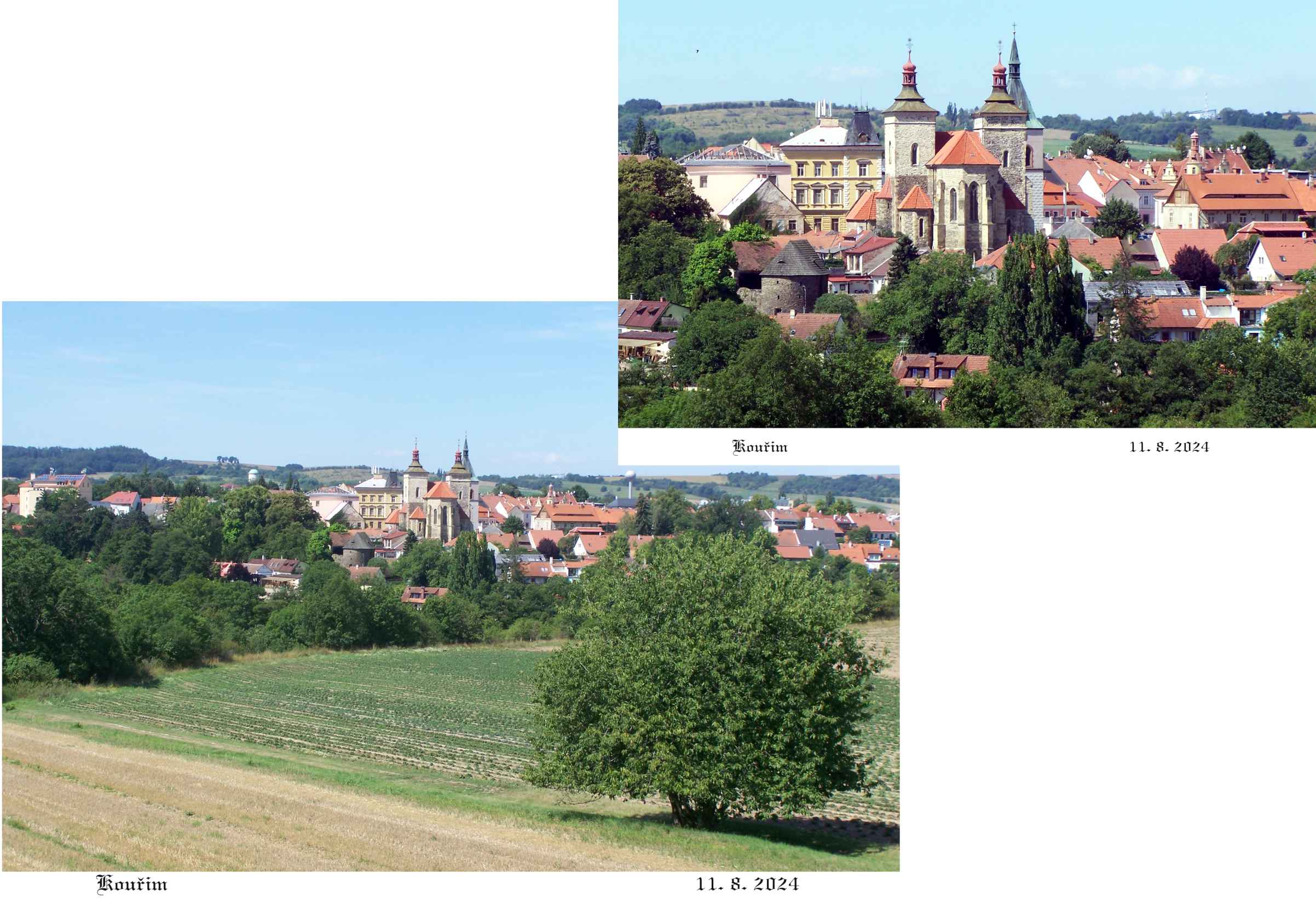 Pohled na město Kouřim od Lechova kamene nemá chybu.