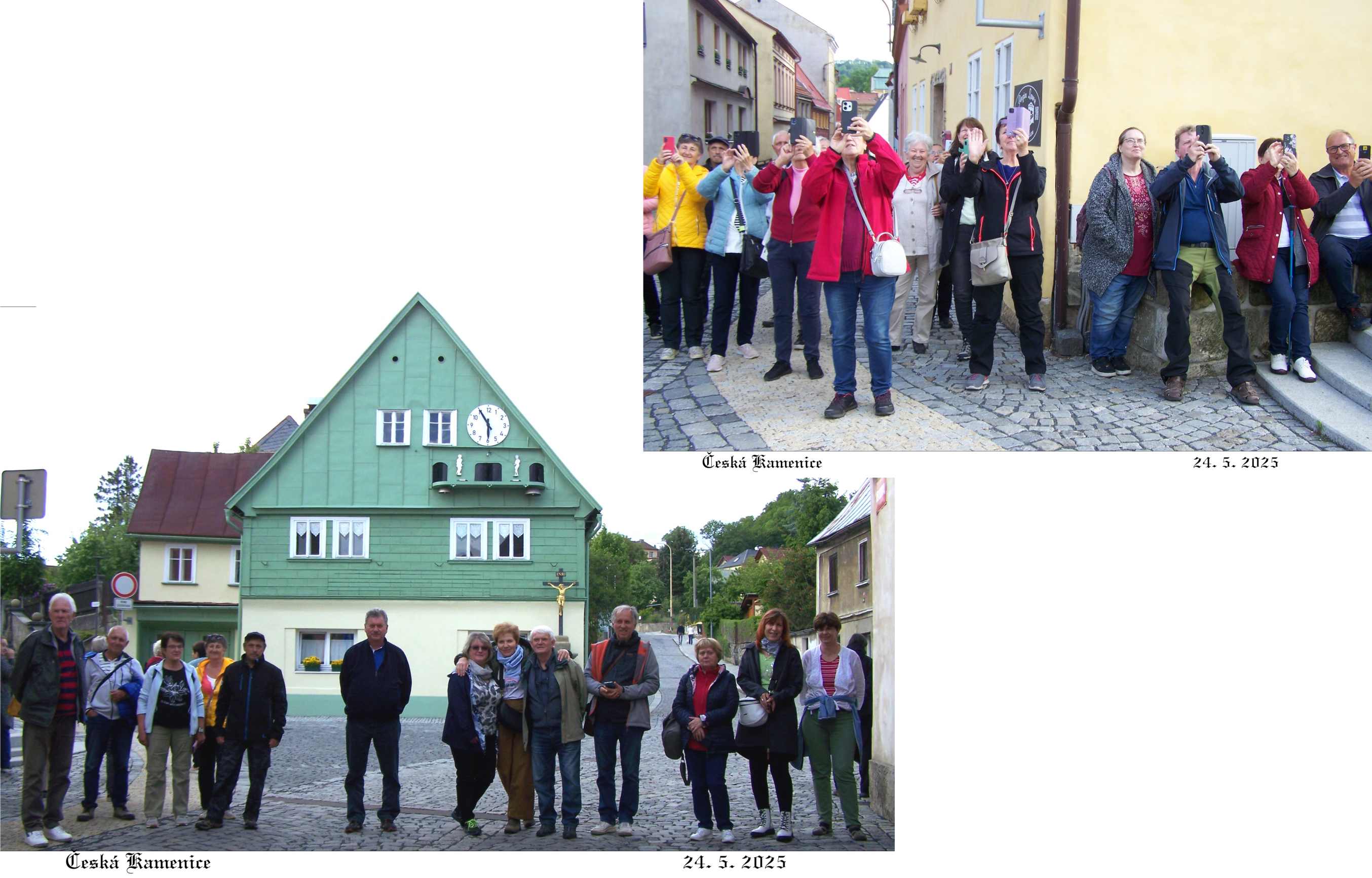 Čekání na orloj a natáčení či fotografování na památku.