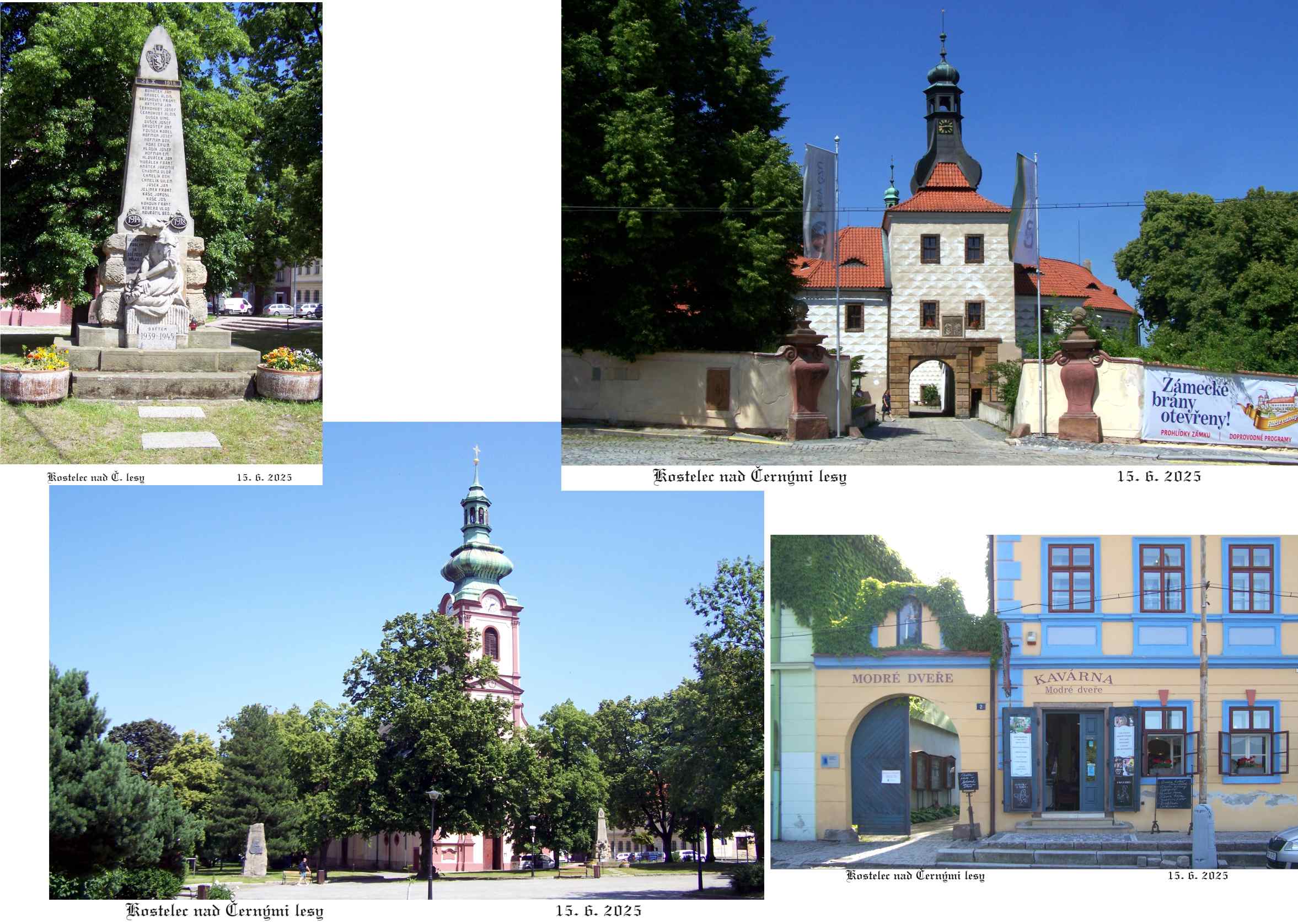 Procházka po náměstí Smiřických v Kostelci nad Černými lesy.