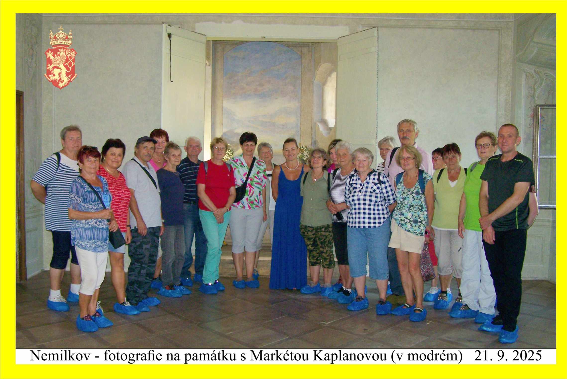 Společné foto na památku s naší hostitelkou paní Markétou Kaplanovou.