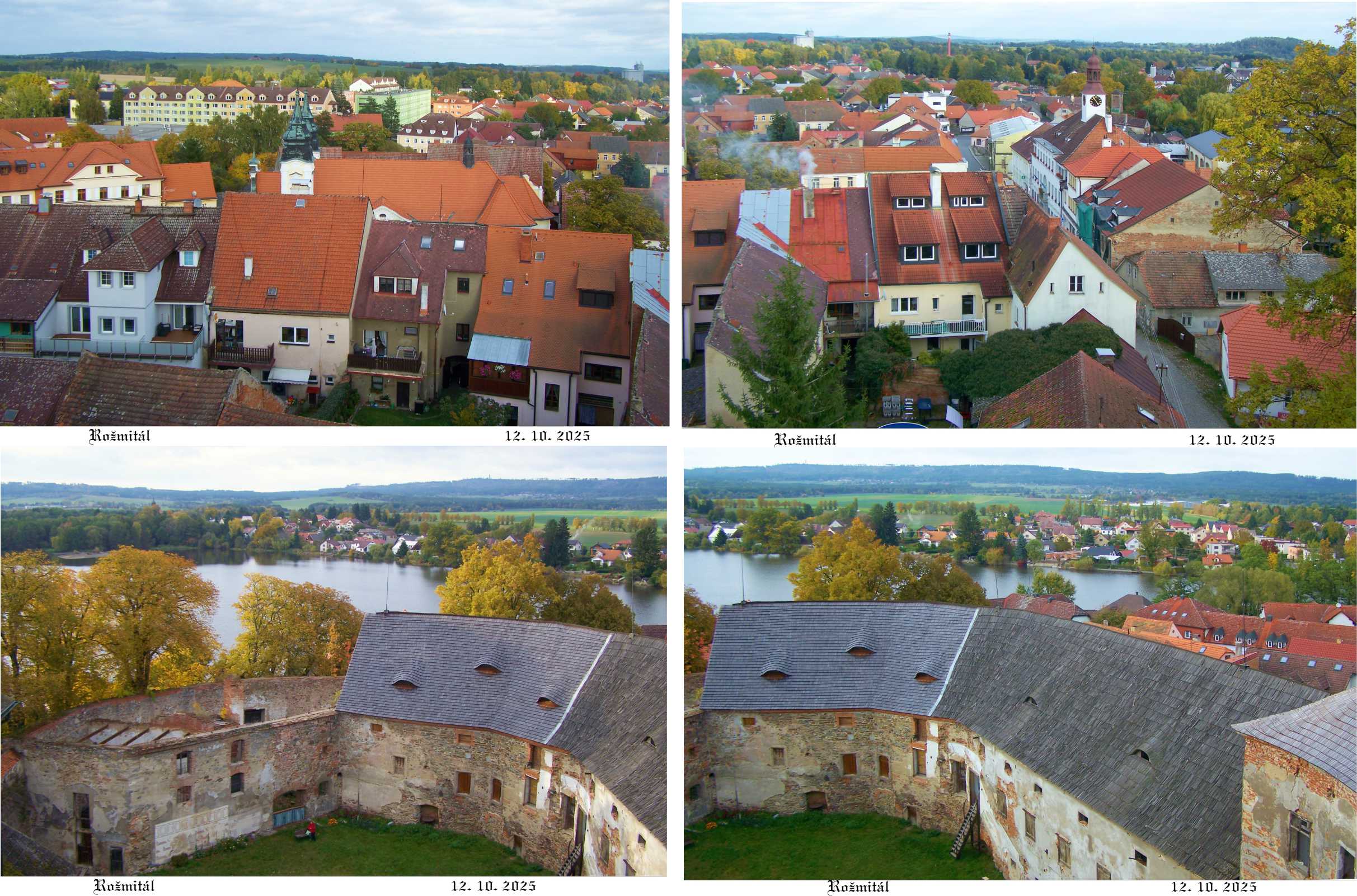 Z věže se naskytl pěkný výhled na městečko a Podzámecký rybník.