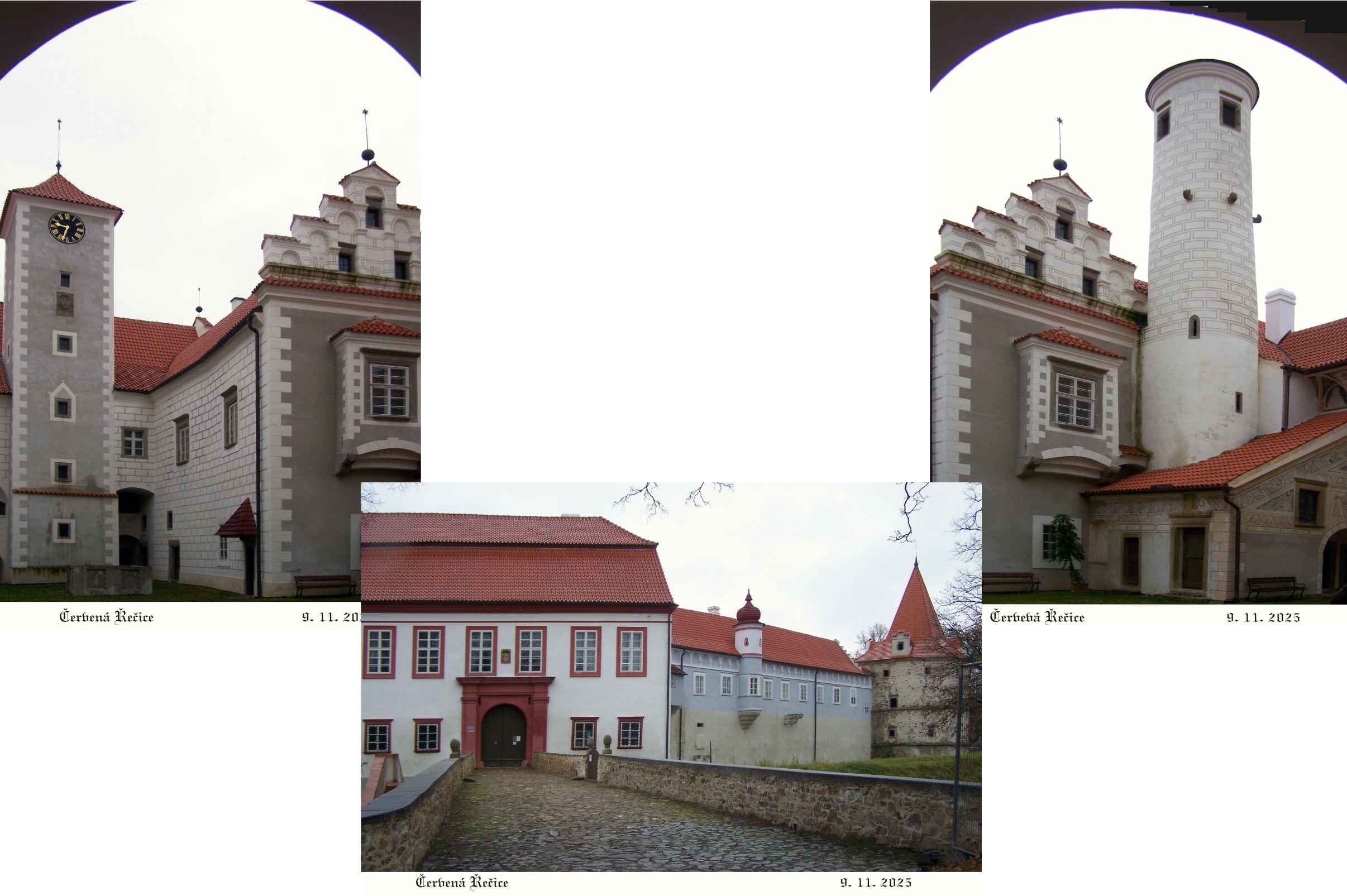 Zámek vycházející z hradního opevnění je ve stylu české renesance.