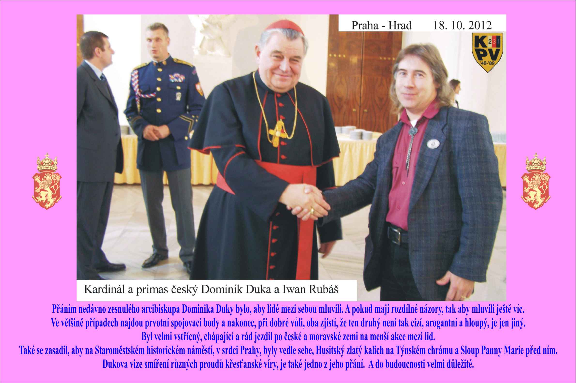 Vzpomínka na kardinála Dominika Duku a jeho přání.