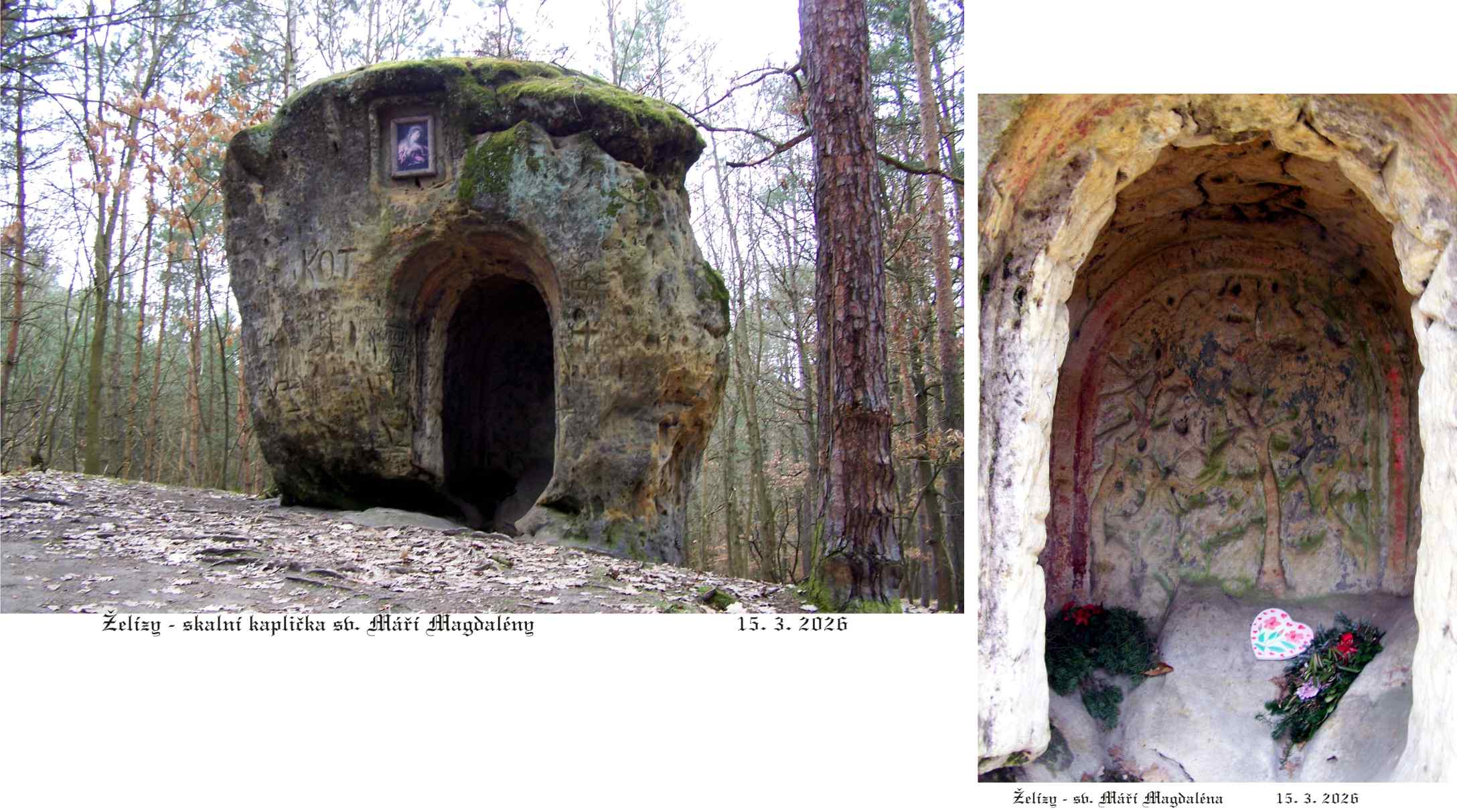 Skalní kaplička sv. Máří Magdalény, také uchvacující.