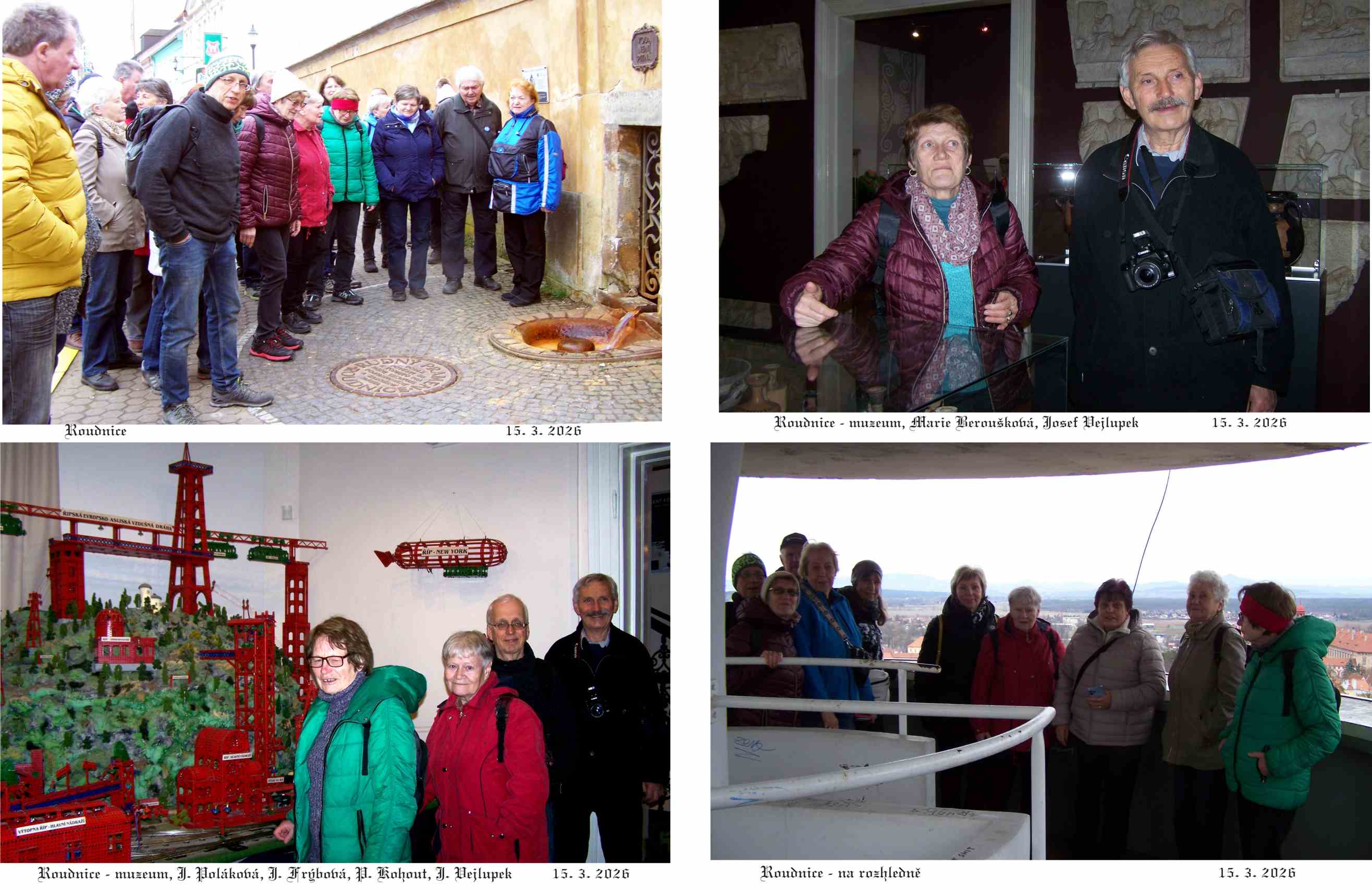 U pramenme, u modelu a na rozhledně.